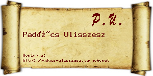 Padács Ulisszesz névjegykártya
